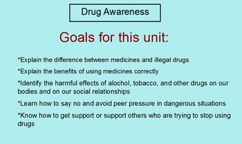 Preview of Drug Awareness Unit (Health:  Grades 2 - 6) Smart Board & PowerPoint unit