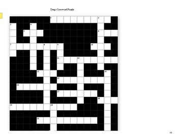 Drug Crossword Puzzle by Christopher Taylor TPT