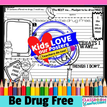 Red Ribbon Week Drug Free LLama Bulletin Board, Door Decor, or Poster