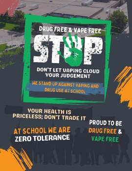 Preview of Drug Free/ Anti-Vape Posters for schools and classrooms