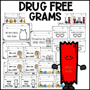 Preview of Drug Free Grams for Student Council - Candy grams - Kindness grams