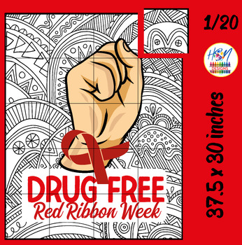 Preview of Drug Free Red Ribbon Week Collaborative Poster Art, Drug-free Bulletin Board