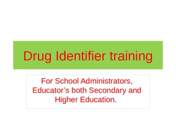 Preview of Drug Identifier Training