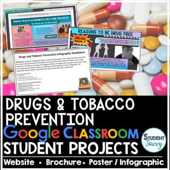 Preview of Drug Prevention Projects Google Classroom | Health Projects Middle School 