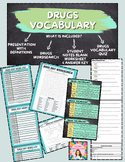 Drug Vocabulary Unit with Quiz & Bonus Word Search Answer 