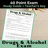 Drugs & Alcohol Unit Test + Study Guide + Teacher's Key | 
