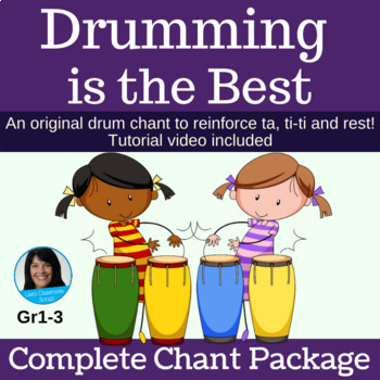 Preview of Drum Circle Chant | Classroom Drumming | mp3s, PDF, SMART & Video