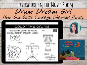 Preview of Drum Dream Girl Book-based Music Lessons & Worksheets | Hispanic Heritage Month