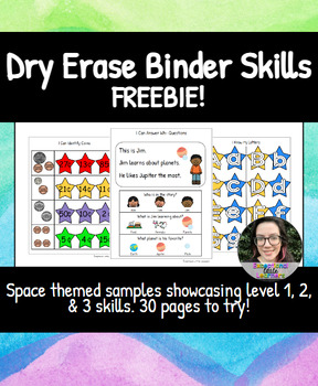 Preview of Dry Erase Binder - FREEBIE -3 Levels- Special Education, Morning Work & Centers