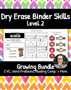 Preview of Dry Erase Binder Level 2 -THE BUNDLE- Special Education, Morning Work & Centers