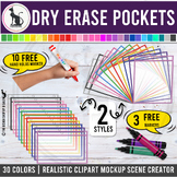 Dry Erase Pocket Sleeves Folder Realistic Clipart With FRE
