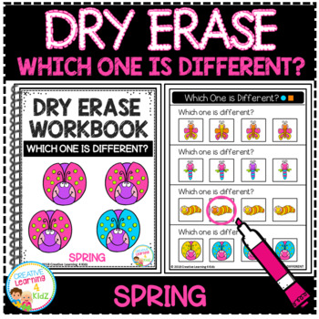 Preview of Dry Erase Workbook: Which One is Different - Spring