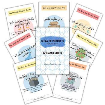 Preview of Du'as of Prophets Flash Cards - with German Translation