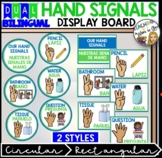 Dual Bilingual HAND SIGNALS Classroom Signs GREEN BLUE