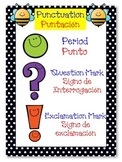 Dual Language Bee Theme Punctuation Poster