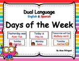 Dual Language Days of the Week w/Polka Dots in English & Spanish