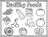 Dual Language Healthy Foods Coloring Sheets:  Activities for Kindergarten