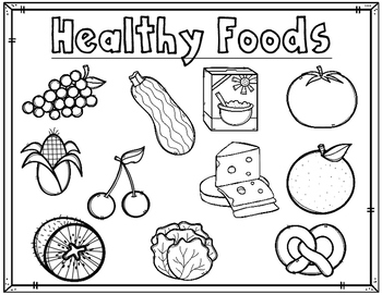 Preview of Dual Language Healthy Foods Coloring Sheets:  Activities for Kindergarten