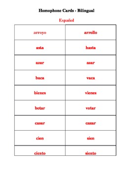 Preview of Dual Language - Homophone Cards and Games