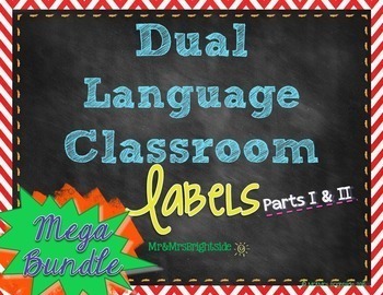 Preview of Dual Language Classroom Labels *BUNDLE*
