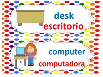 Preview of Dual Language Labels for the Classroom