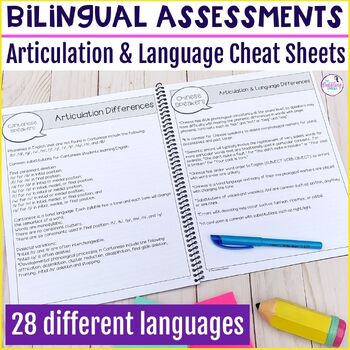 Preview of Speech Therapy Bilingual Assessment Dual Language Learners Cheat Sheet Guide