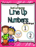 Polka Dots Dual Language Line Up Numbers for Floor in Engl