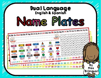 Preview of Dual Language Name Plates in English & Spanish