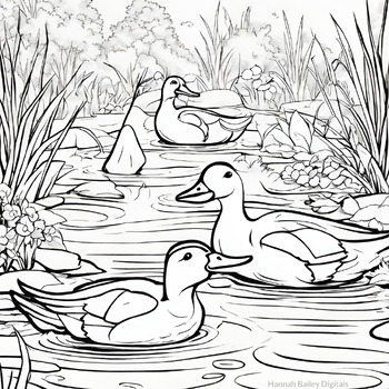 Duck Coloring Page by Homeschooling with Hannah | TPT