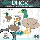 Duck Craft Cut and Paste Template