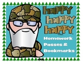 Duck Dynasty Themed Homework Passes & Bookmarks
