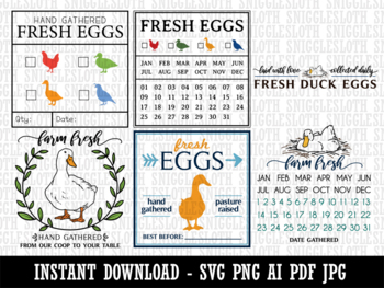  Farm Fresh Chicken Egg Carton Perpetual Calendar Date