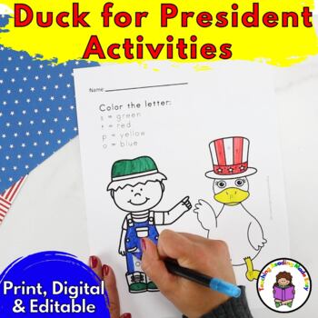 Preview of Duck for President Activities Election Activities | Print, Editable and Digital