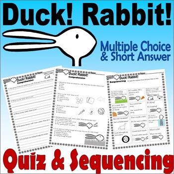 Preview of Duck! Rabbit! Reading Quiz Test & Story Scene Sequencing