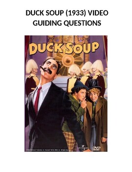 Preview of Duck Soup 1933 Video Guiding Questions
