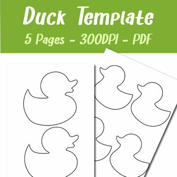 Duck Template Printable Set 5 Pages for Creative Projects by Easy Hop
