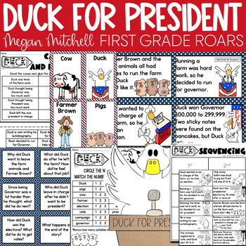 Preview of Duck for President Activities Book Companion Reading Comprehension