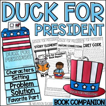 Preview of Duck for President Activities Presidents' Day Read Aloud Reading Comprehension