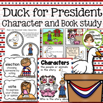 Preview of Duck for President Book Companion and Activities (includes election activities)