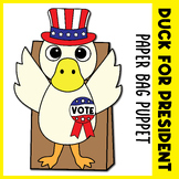 Duck for President Paper Bag Puppet Craft | Election Votin