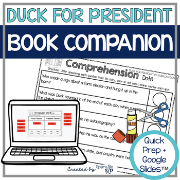 Preview of Duck for President Book Companion for Speech Therapy | Election Day | Digital
