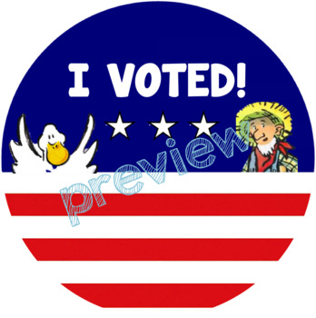 I Voted Stickers: Stars Decor by Integrated Social Studies