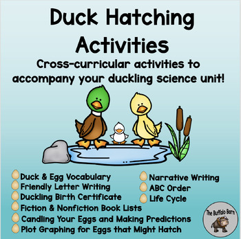 Preview of Hatching Duck Eggs - Duck Life Cycle, Graphing, Writing Activities, Ducklings!