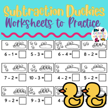 Preview of Duckling Subtraction Worksheets / Printables for Subtraction Practice in Spring