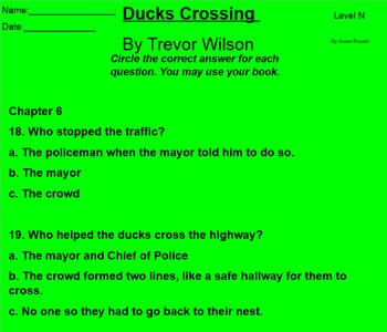 Preview of Ducks Crossing by Trevor Wilson Level N