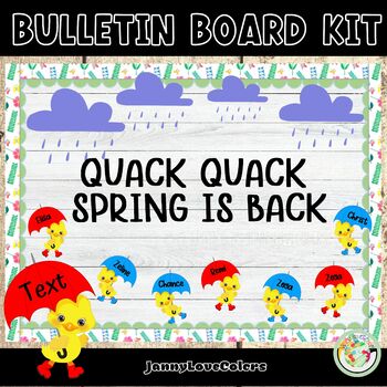 Preview of Ducks Spring Bulletin Board kit or Door Decor - [EDITABLE]
