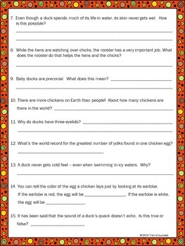 Ducks and Chickens Webquest - Fun Informational Reading Research Activity