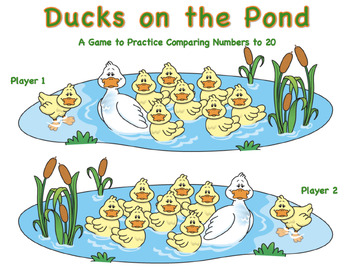 Ducks on the Pond - A 2-Player Game to Compare Numbers to 20 by Jersey ...