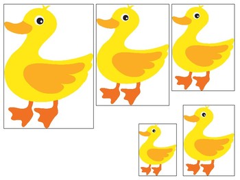 Ducks themed Size Sequence. Printable Preschool Game by Teach At Daycare