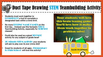 Preview of Duct Tape Drawing STEM Teambuilding Activity (First Day of School / Sponge)